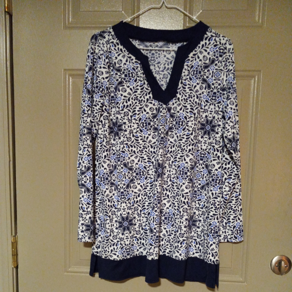 Lands End Womens Long Sleeve top Size Medium 10-12/L